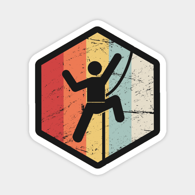 Retro Rock Climbing Icon Magnet by MeatMan