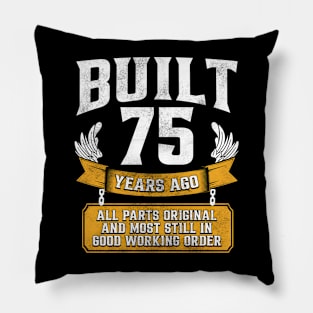 Funny 75th Birthday B-Day Gift Saying Age 75 Year Joke Pillow