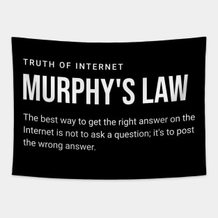 Post the wrong answer - funny quote it is Cunningham's Law anr not murphy's law Tapestry