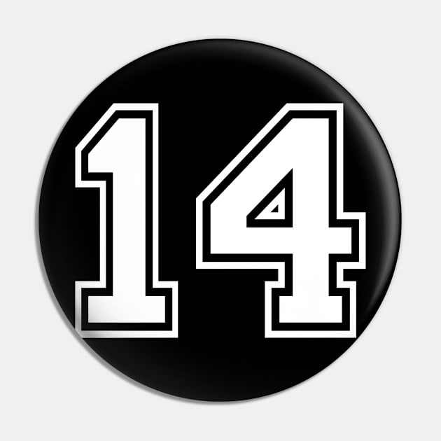 Number 14 Fourteen Back Pin by AllWellia