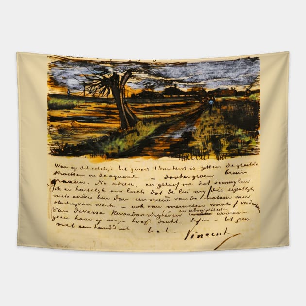 Vincent Van Gogh - Letter to Theo with Willow Tapestry by RandomGoodness