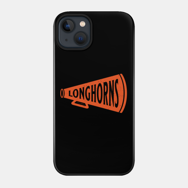 Vintage Megaphone - Texas Longhorns (Orange Longhorns Wordmark) - Texas Longhorns - Phone Case