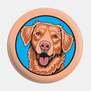 Nova Scotia Duck Tolling Retriever Toller Blue Circle Pin