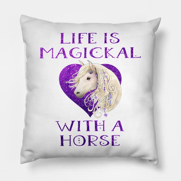 Cheeky Witch® Purple Life is Magickal With a Horse Pillow by Cheeky Witch