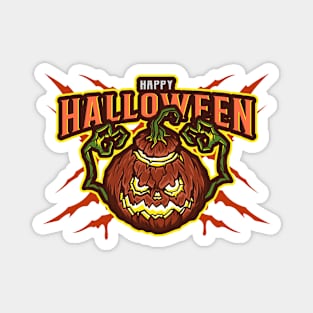 Scary Pumpkin Wishes You Happy Halloween Magnet