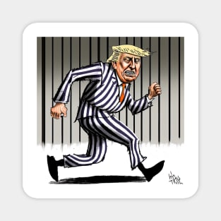 Trump running from Prison T-Shirts Design Magnet