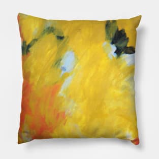 Abstract Yellow flower Pillow
