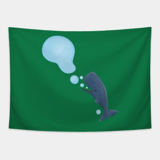 Cute sperm whale blowing bubbles cartoon Tapestry