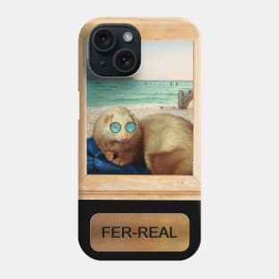 Ferret on a beach holiday fer real (for real) ferret lovers Phone Case