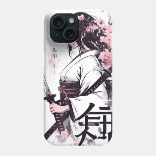 samuray girl katana kimono sakura Phone Case