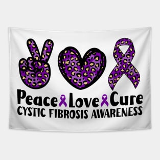 Peace Love Cure Cystic Fibrosis Awareness Tapestry