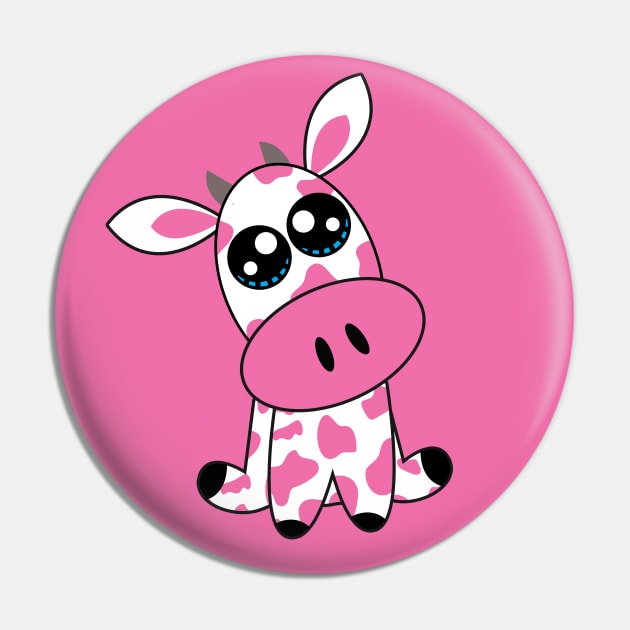 💗 🐄 Strawberry Cow - pink Pin by FK-UK