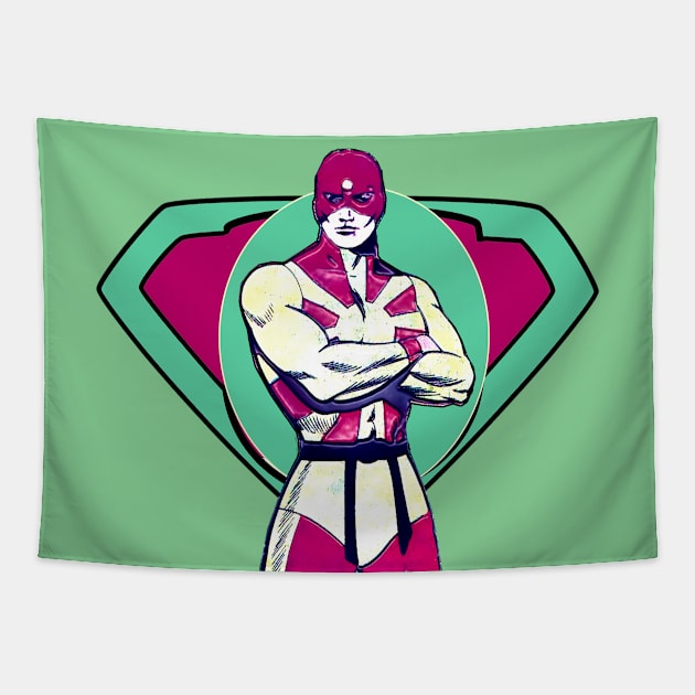 super hero of the green world Tapestry by Marccelus