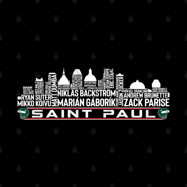 Minnesota Hockey Team All Time Legends, Saint Paul City Skyline by Legend Skyline