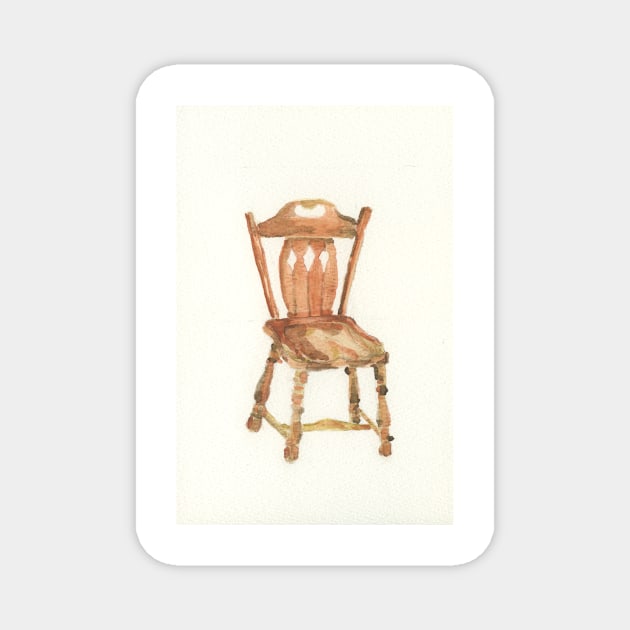 Wooden Captains Chair Watercolor Magnet by ellenmueller