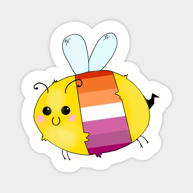 Pride Bees - Lesbian Magnet by Rendi_the_Graye