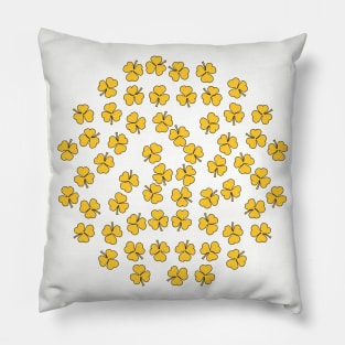 Shamrocks Yellow On St Patricks day Pillow