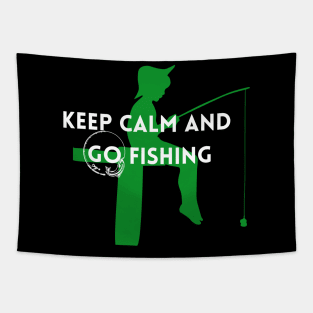 Keep calm and go fishing, fisherman gift Tapestry