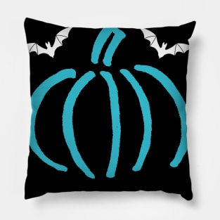 I Prefer My Pumpkins Teal Pillow