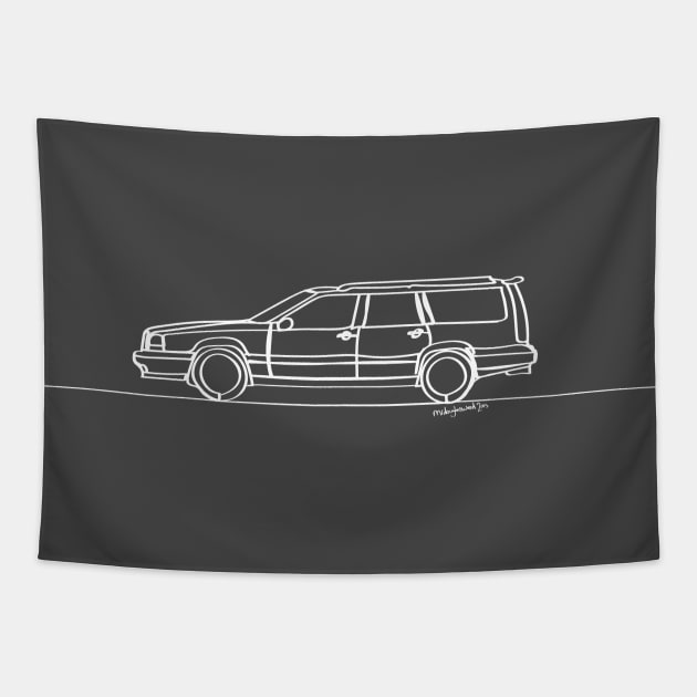 Volvo 850 T5-R - Single Line Tapestry by douglaswood