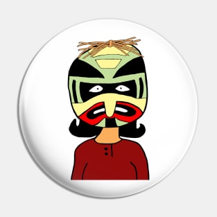 Linda wearing mask Pin