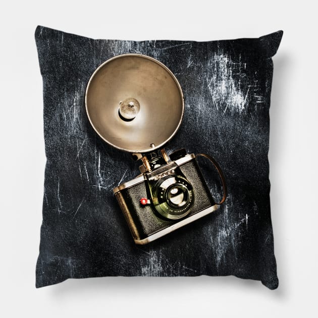 Retro Camera with detachable camera flash Pillow by alienartfx