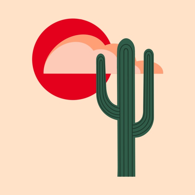 Stylized Desert Landscape with Saguaro Cactus by Obstinate and Literate