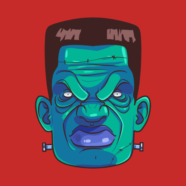 Frankenstein Monster Face Happy Halloween Scary by Noseking