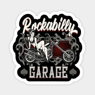 Rockabilly Garage Biker Pin-Up Girl Magnet