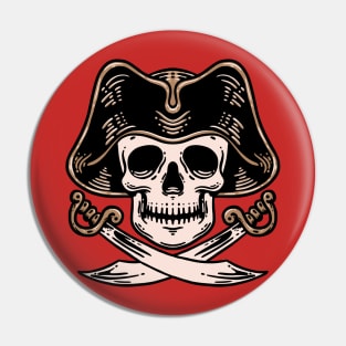 Skull Pirate x Swords Pin