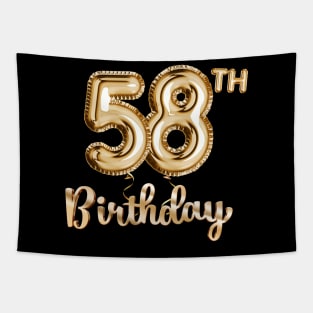 58th Birthday Gifts - Party Balloons Gold Tapestry