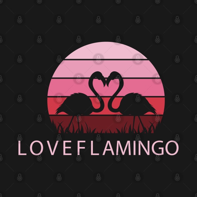 Love flamingo vintage by Mako Design 