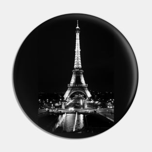 Eiffel Tower Paris at night black and white Pin