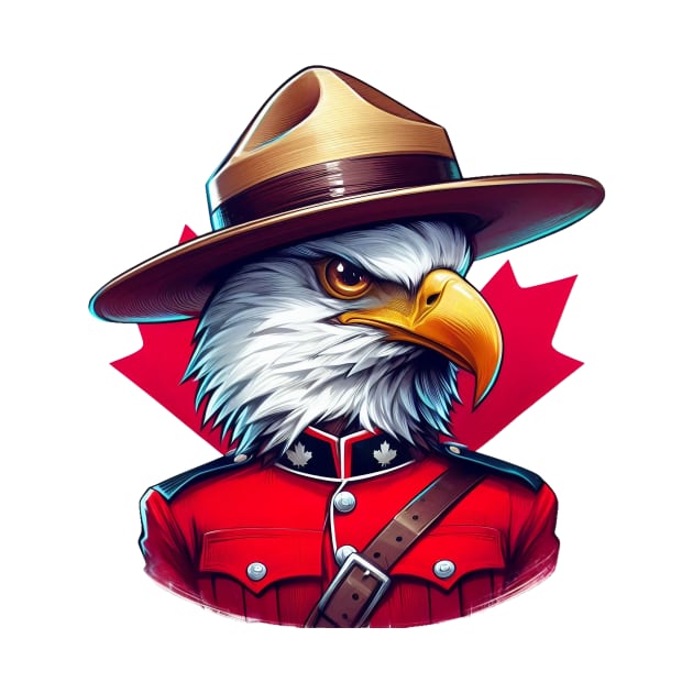 Canadian Mountie Eagle Illustration by Dmytro