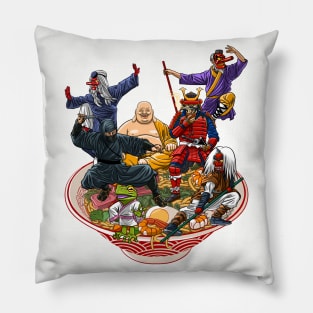 Warriors of Japanese culture on Ramen Pillow