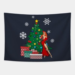 Jessica Rabbit Around The Christmas Tree Tapestry