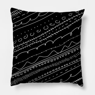 paint pattern black and white Pillow