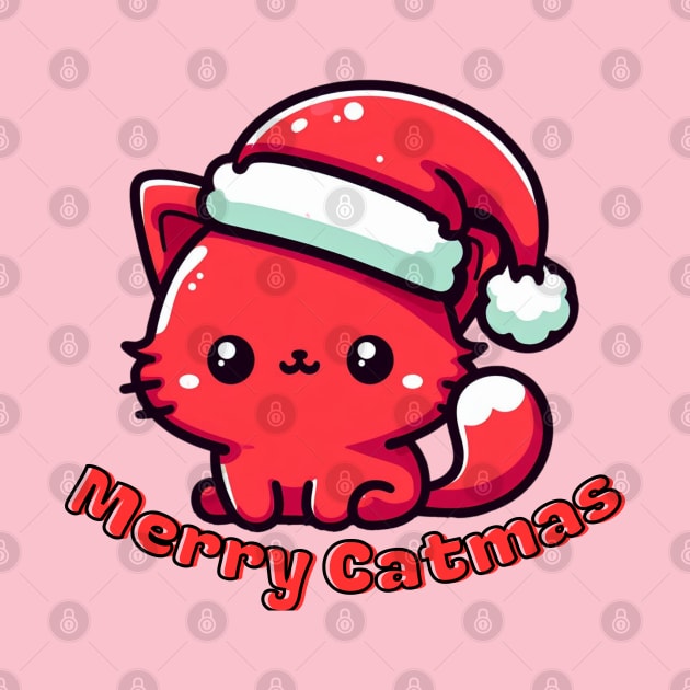 Red catmas Christmas cat by Japanese Fever