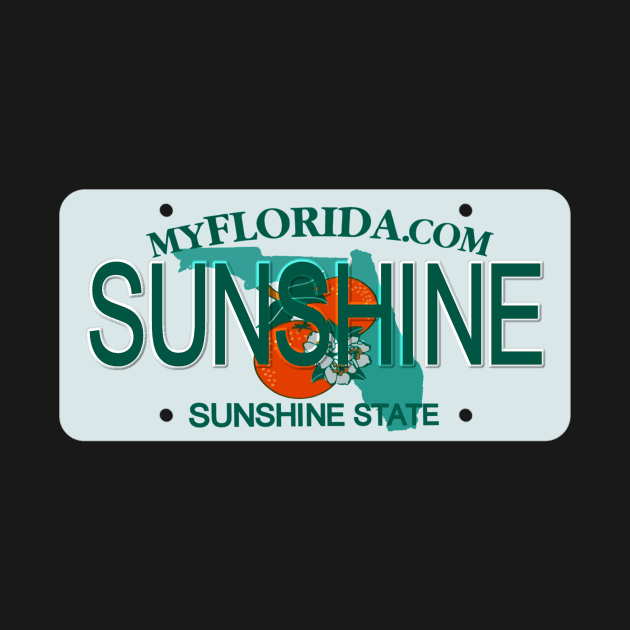 Sunshine Florida License Plate by Mel's Designs