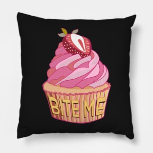 Pink Bite Me Cup Cake Pillow