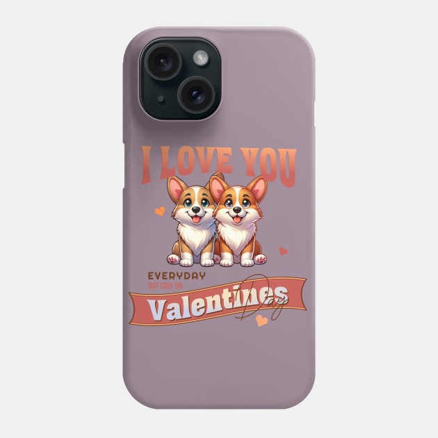 Valentines Love with Corgi's Phone Case by CloudEagleson