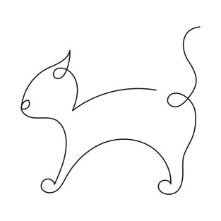 One line cat T-Shirt