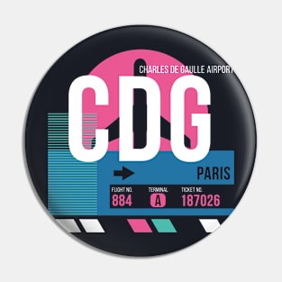 Paris (CDG) Airport // Sunset Baggage Tag Pin