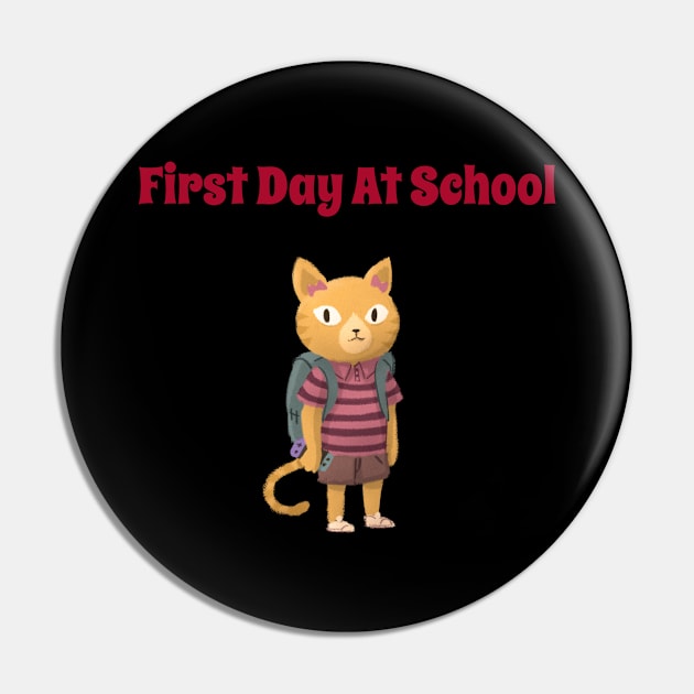 First Day at School Kitty Pin by Up 4 Tee
