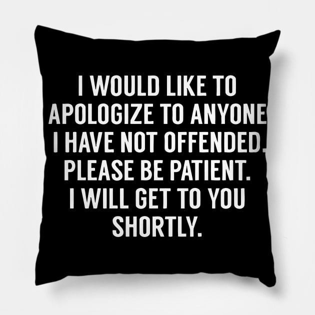 My apologies Pillow by Miya009