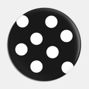 White on Black Polka Dots Pin