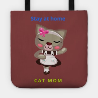 stay at home cat mom t-shirt Tote