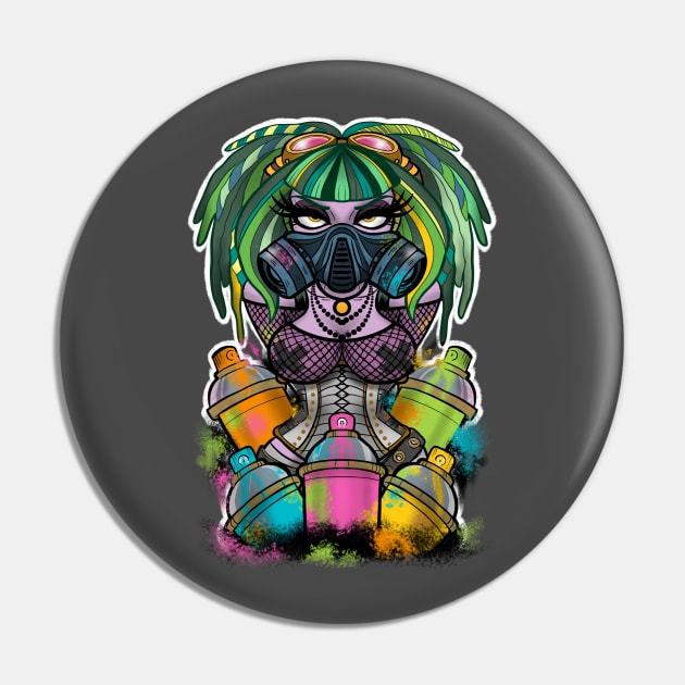 Graffiti Girl 2.0 Pin by InkyMcStapleface