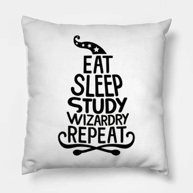 Eat, Sleep, Study Wizardry, Repeat - Hat - Wizard Pillow by Fenay-Designs