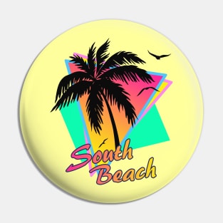 South Beach Cool 80s Sunset Pin